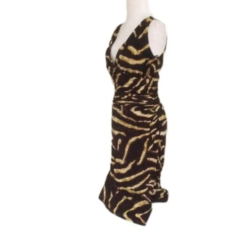 😍LRL Ralph Lauren Brown Tan Animal Print Dress 4 - Picture 2 of 4